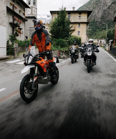 Person in a moto using Fox ADV gear